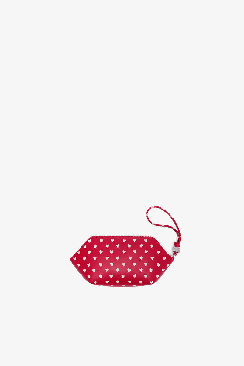 GANNI Bou Make Up Pouch with Dots - Barbados Cherry