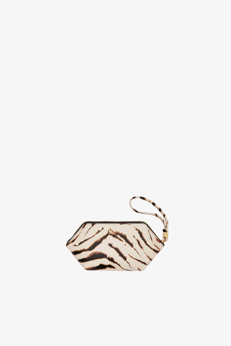 GANNI Bou Make Up Pouch in Zebra - Egret