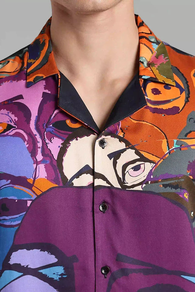 LYVN Relaxed Fit Surreal Identity Shirt - Purple