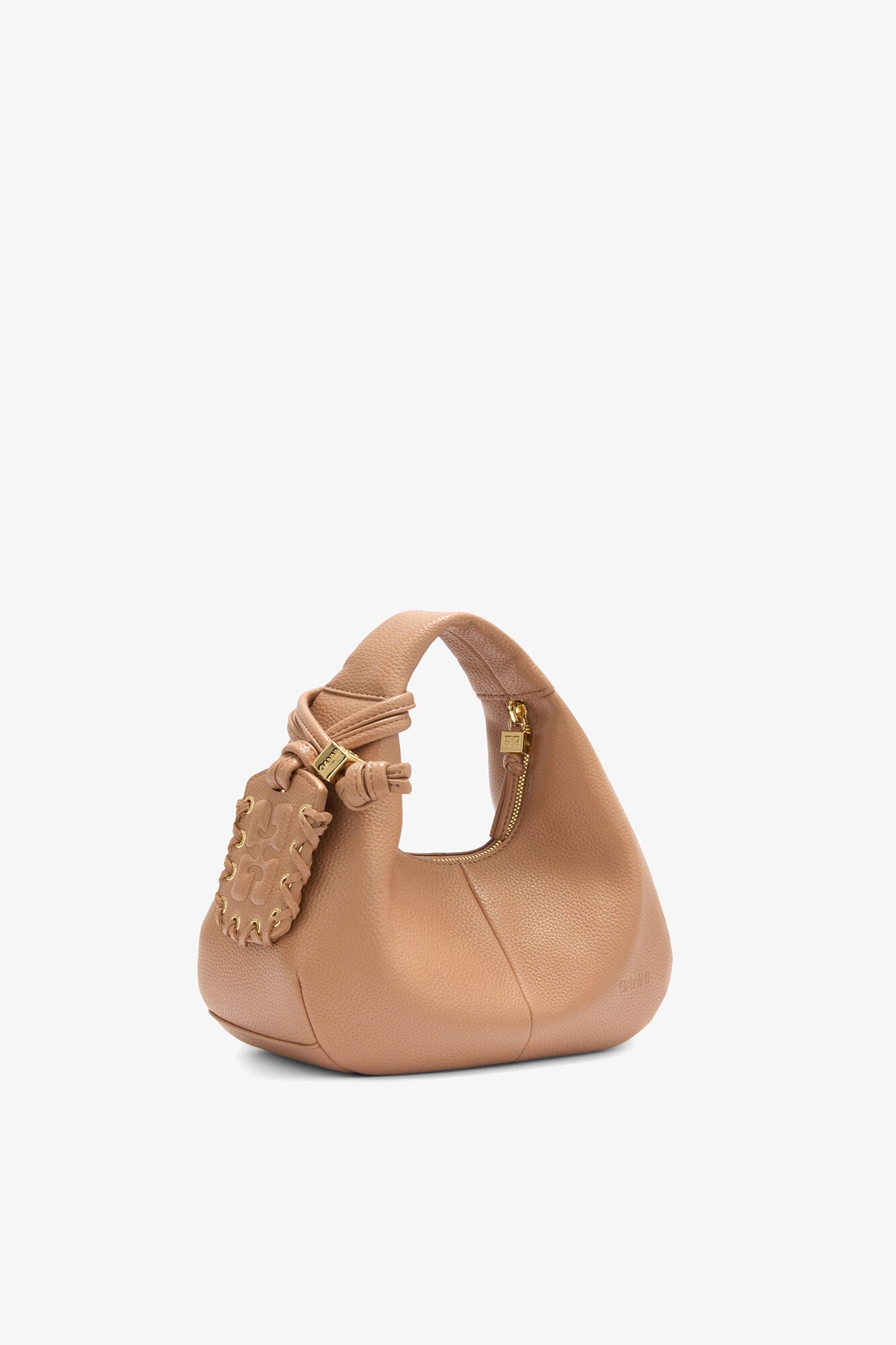 GANNI Mini Hobo Bag in Brown - Tawny Birch
