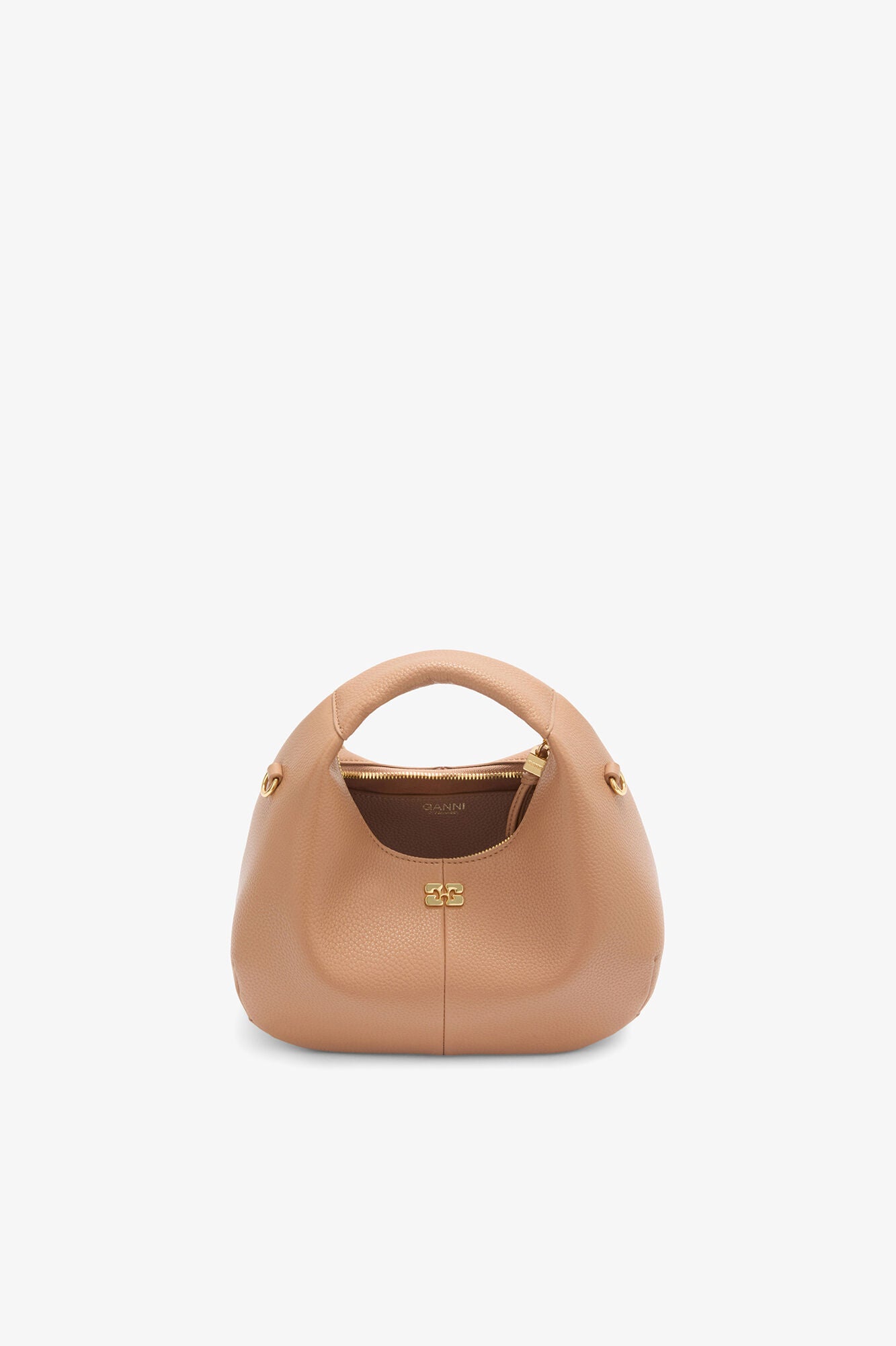 GANNI Mini Hobo Bag in Brown - Tawny Birch