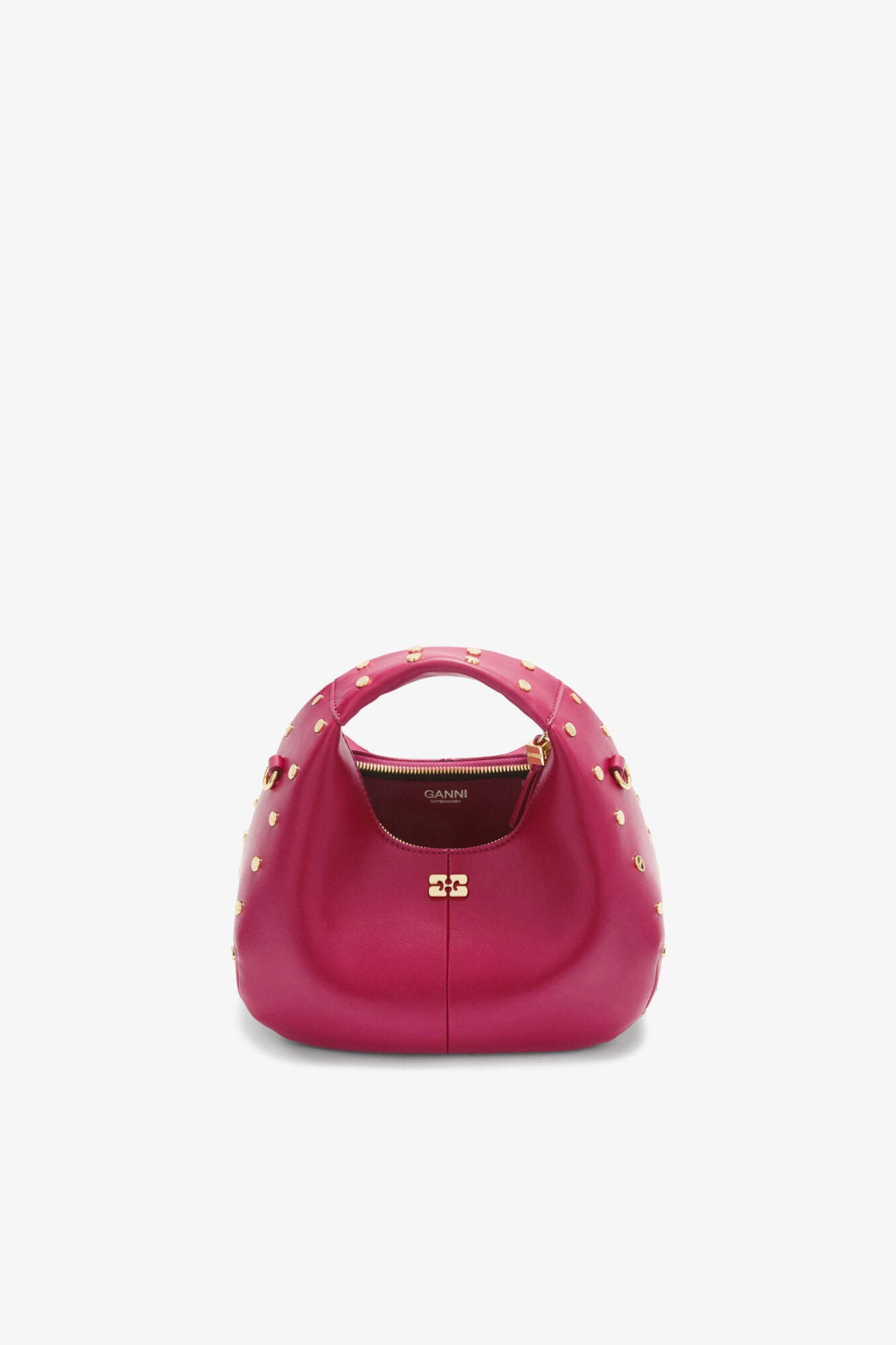GANNI Mini Hobo Bag Studs in Red - Persian Red