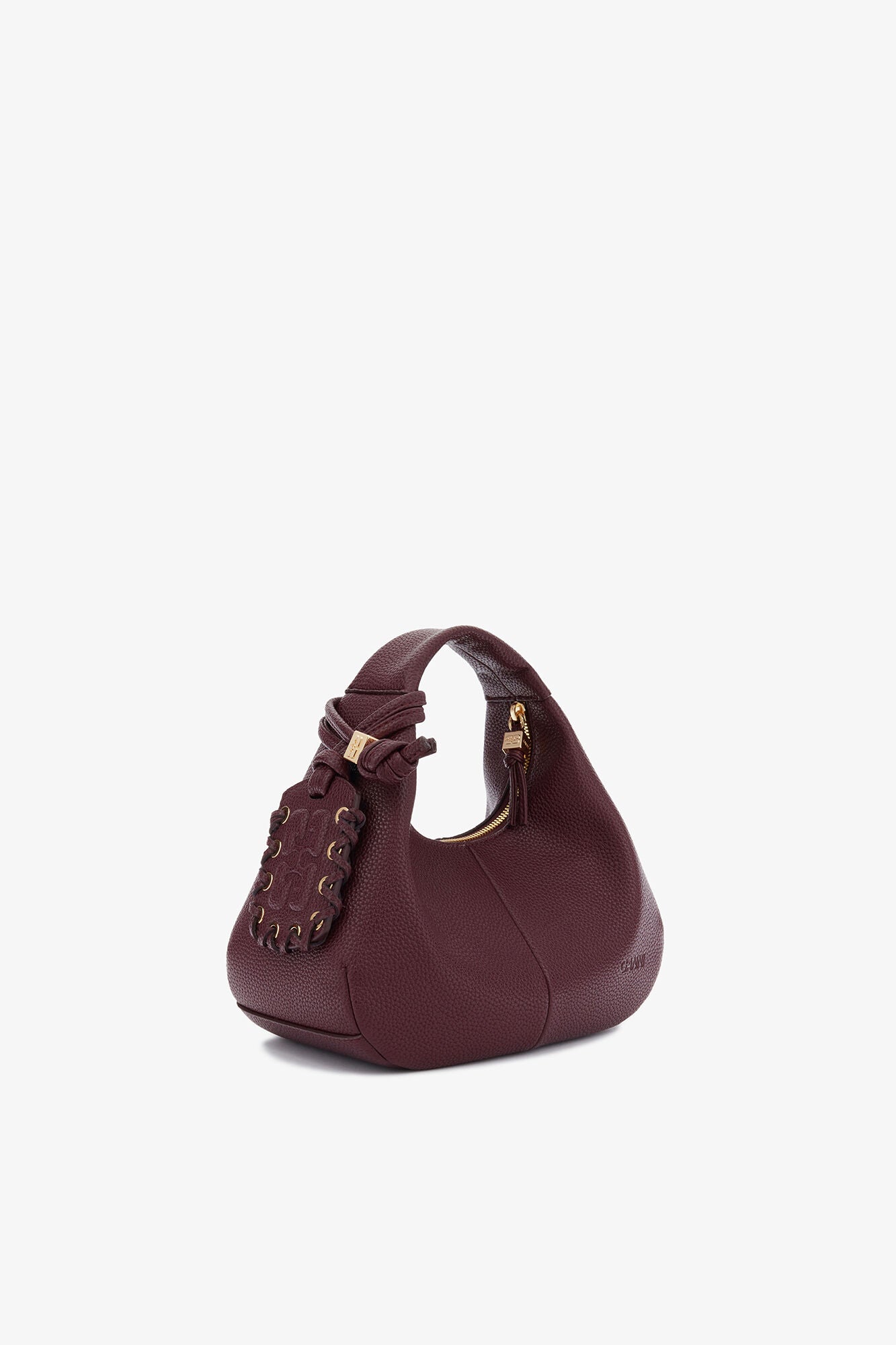 GANNI Mini Hobo Bag in Burgundy - Port Royale
