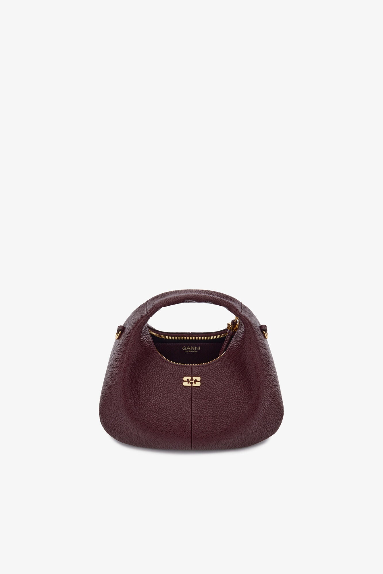 GANNI Mini Hobo Bag in Burgundy - Port Royale