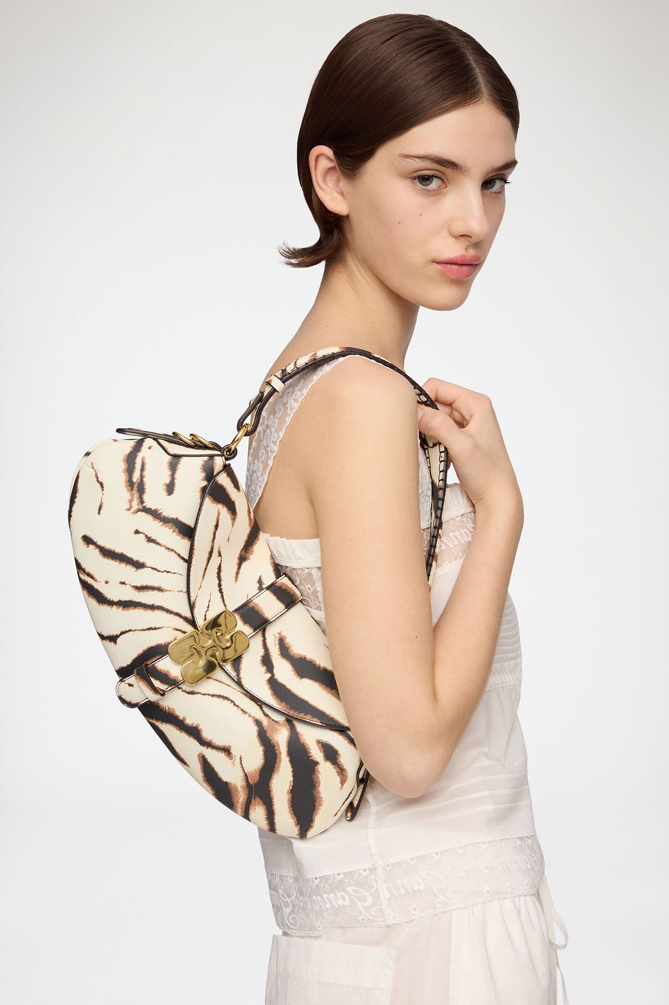 GANNI B-Kat Bag in Zebra - Egret