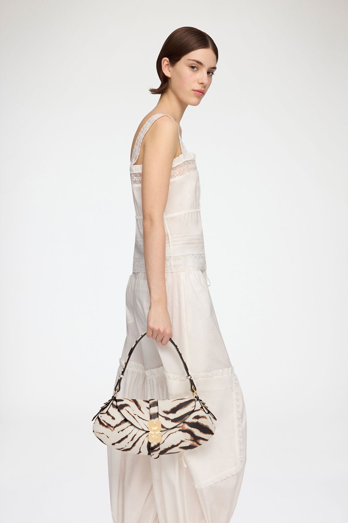 GANNI B-Kat Bag in Zebra - Egret