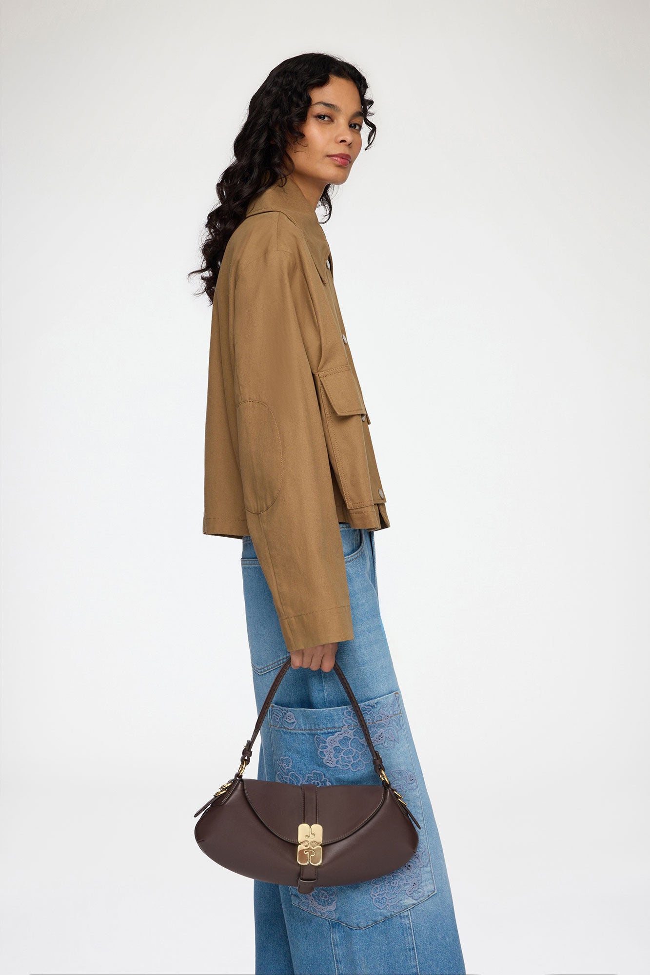GANNI B-Kat Bag in Brown - Chicory Coffee