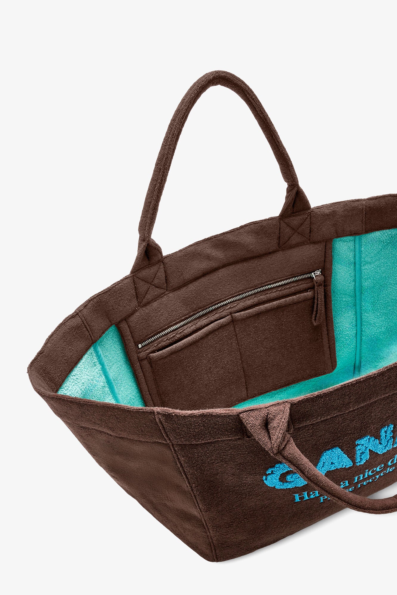 GANNI Reversible Tote XXL in Brown - Chicory Coffee