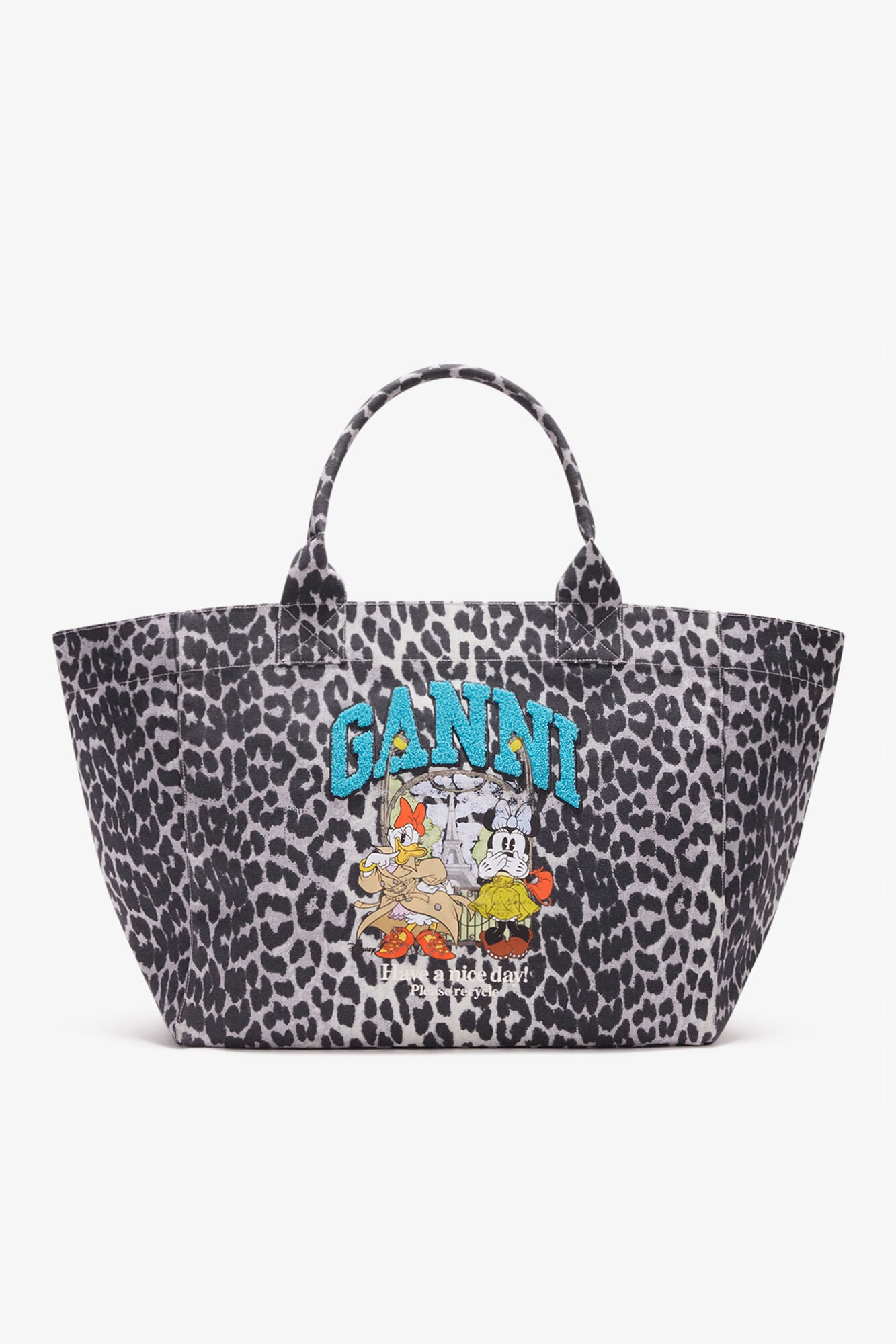 GANNI Tote XXL with Minnie Mouse and Daisy Duck - Silver