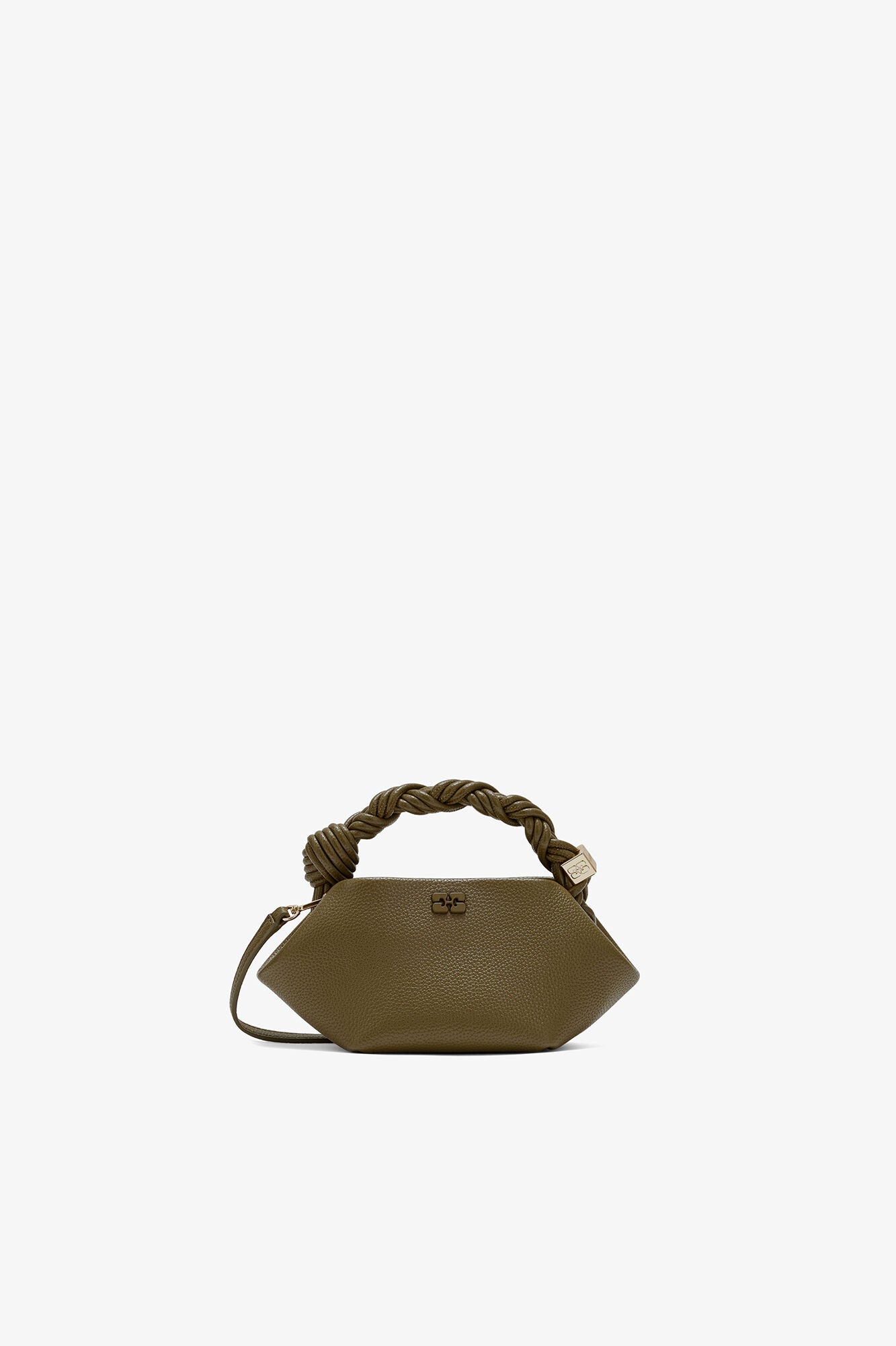 GANNI Mini Bou Bag in Green Grained - Military Olive