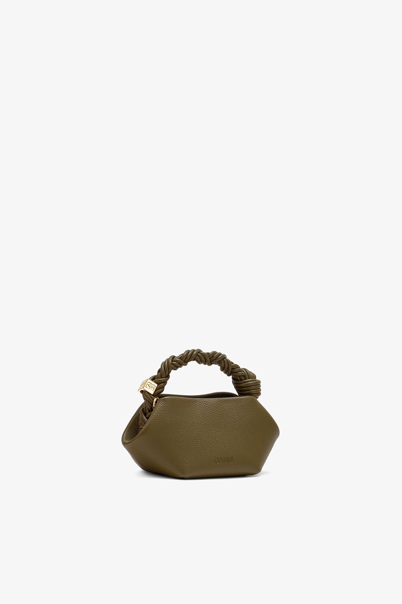GANNI Mini Bou Bag in Green Grained - Military Olive