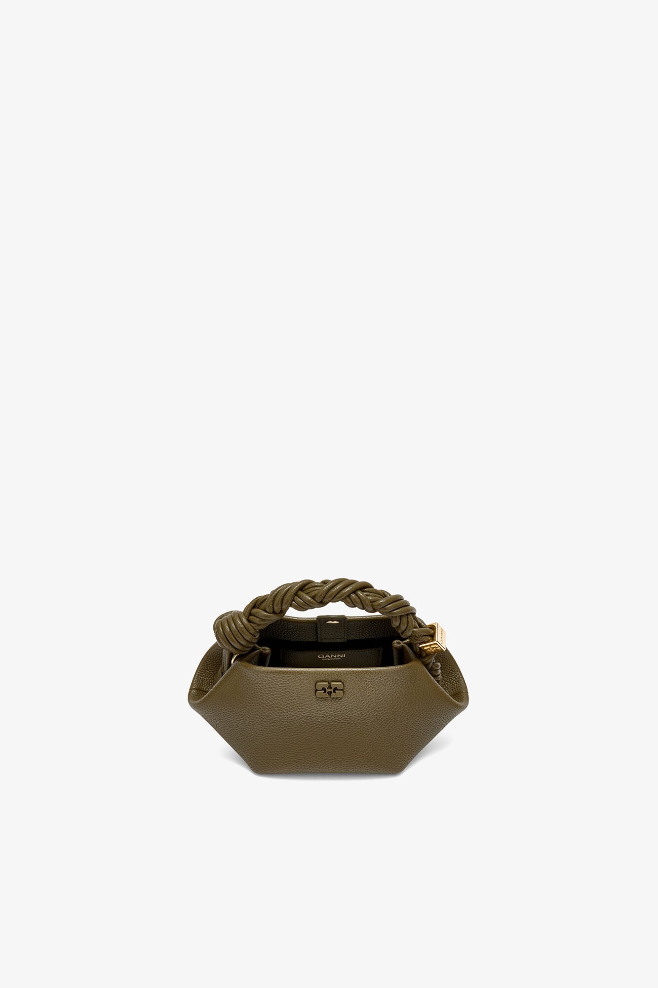 GANNI Mini Bou Bag in Green Grained - Military Olive