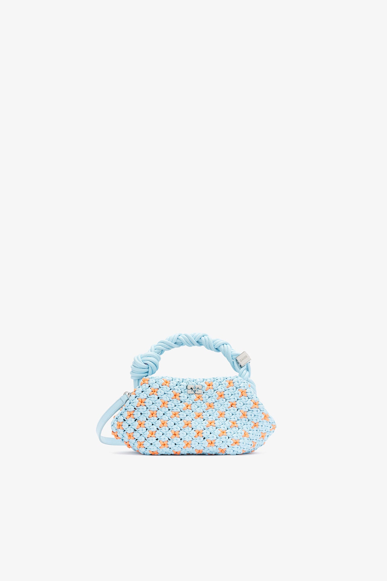 GANNI Mini Bou Bag in Braided Blue - Summer Song