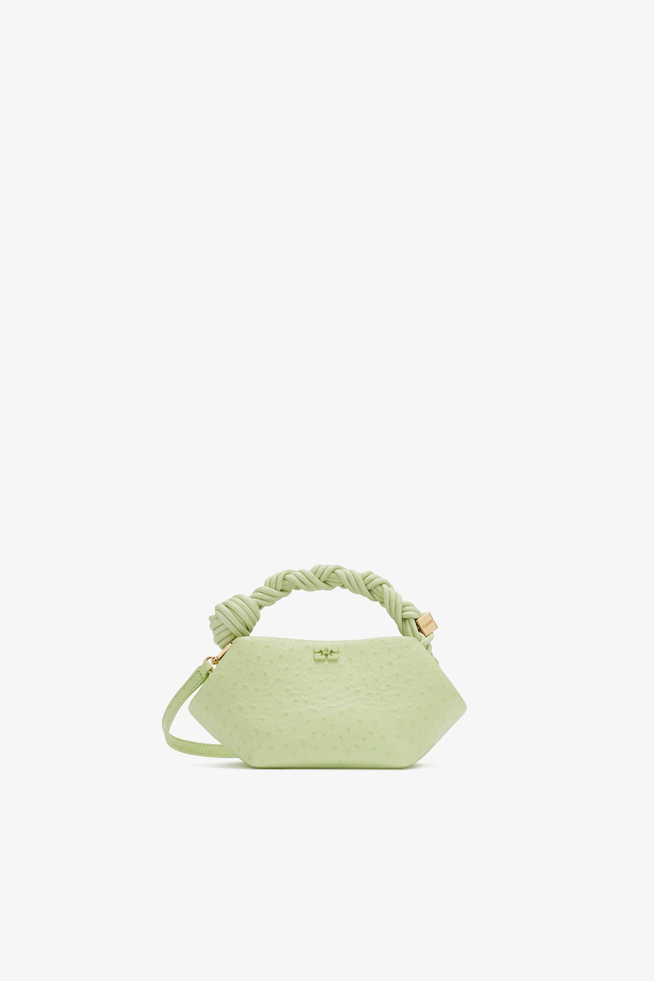 GANNI Mini Bou Bag in Green Ostrich - Lily Green