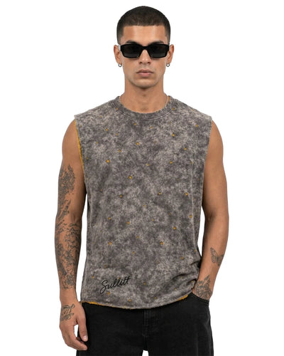 Sullitt Oversized Grey Tank - Slate Wash