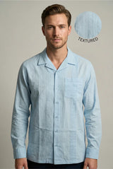 Relaxed Fit Pin Tuck Shirt - Light Blue