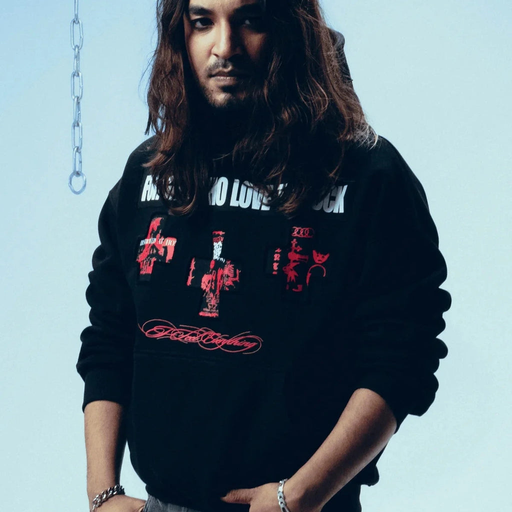 Epic Oversized Hoodie Black - 3 Cross