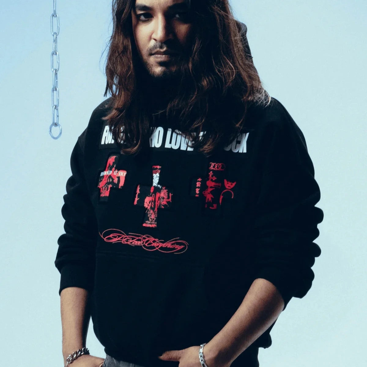 Epic Oversized Hoodie Black - 3 Cross