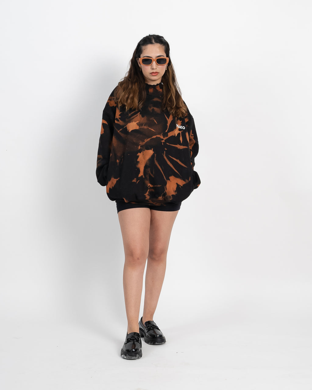 Vako Tie Dye Orange Overside Hoodie