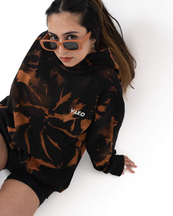 Vako Tie Dye Orange Overside Hoodie - reference