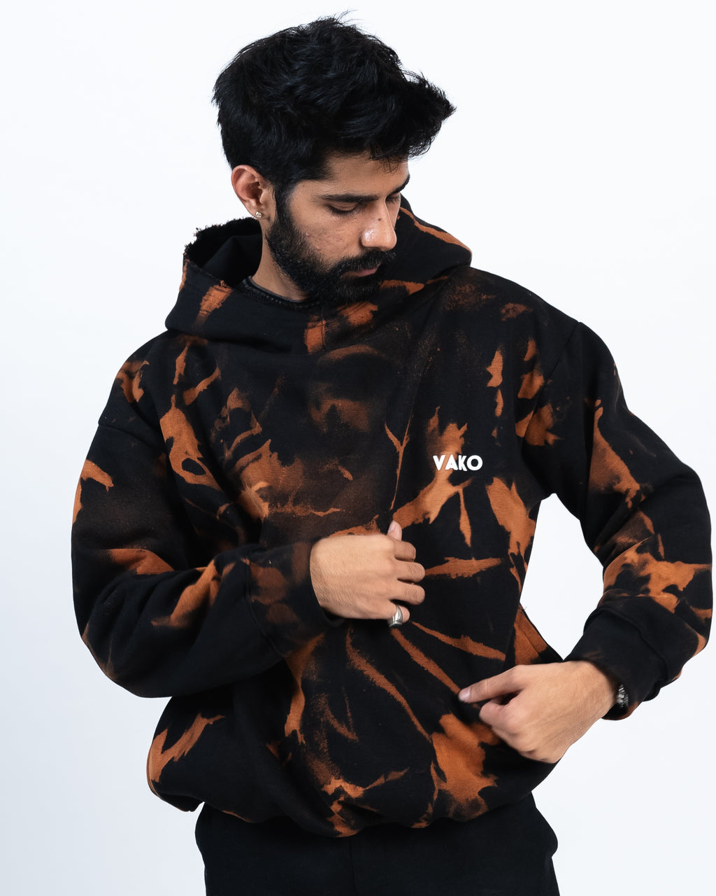Vako Tie Dye Orange Overside Hoodie