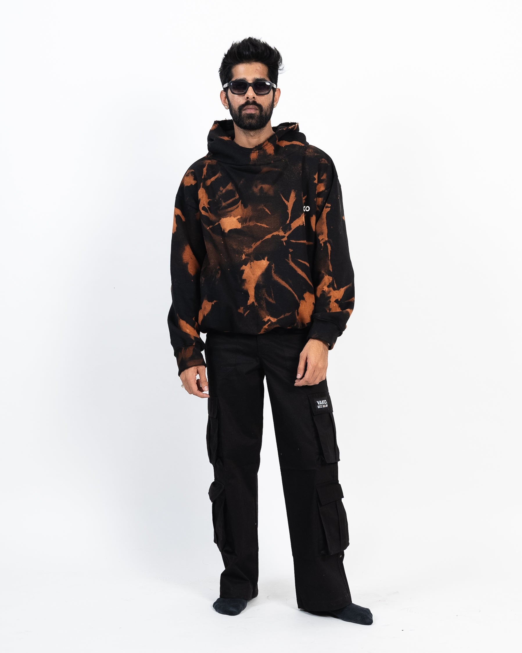 Vako Tie Dye Orange Overside Hoodie
