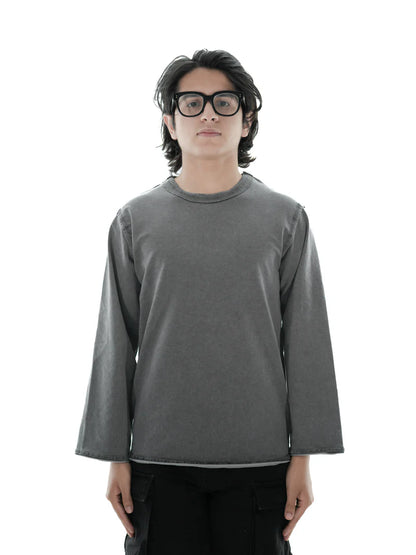 Fall Fly Gray Long Sleeve Dyed Jersey