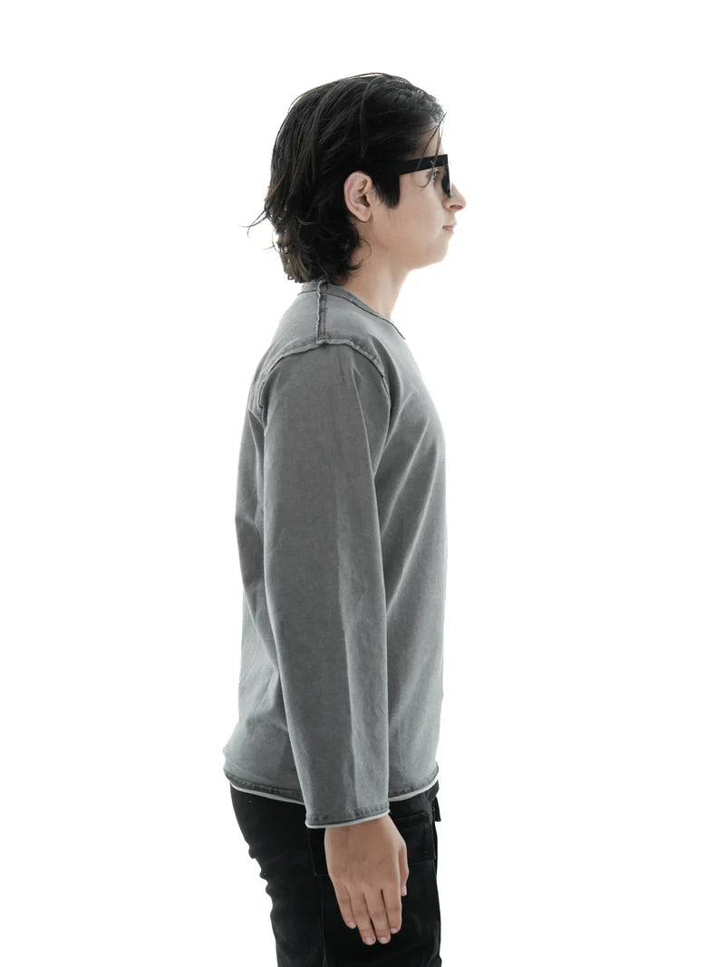 Fall Fly Gray Long Sleeve Dyed Jersey