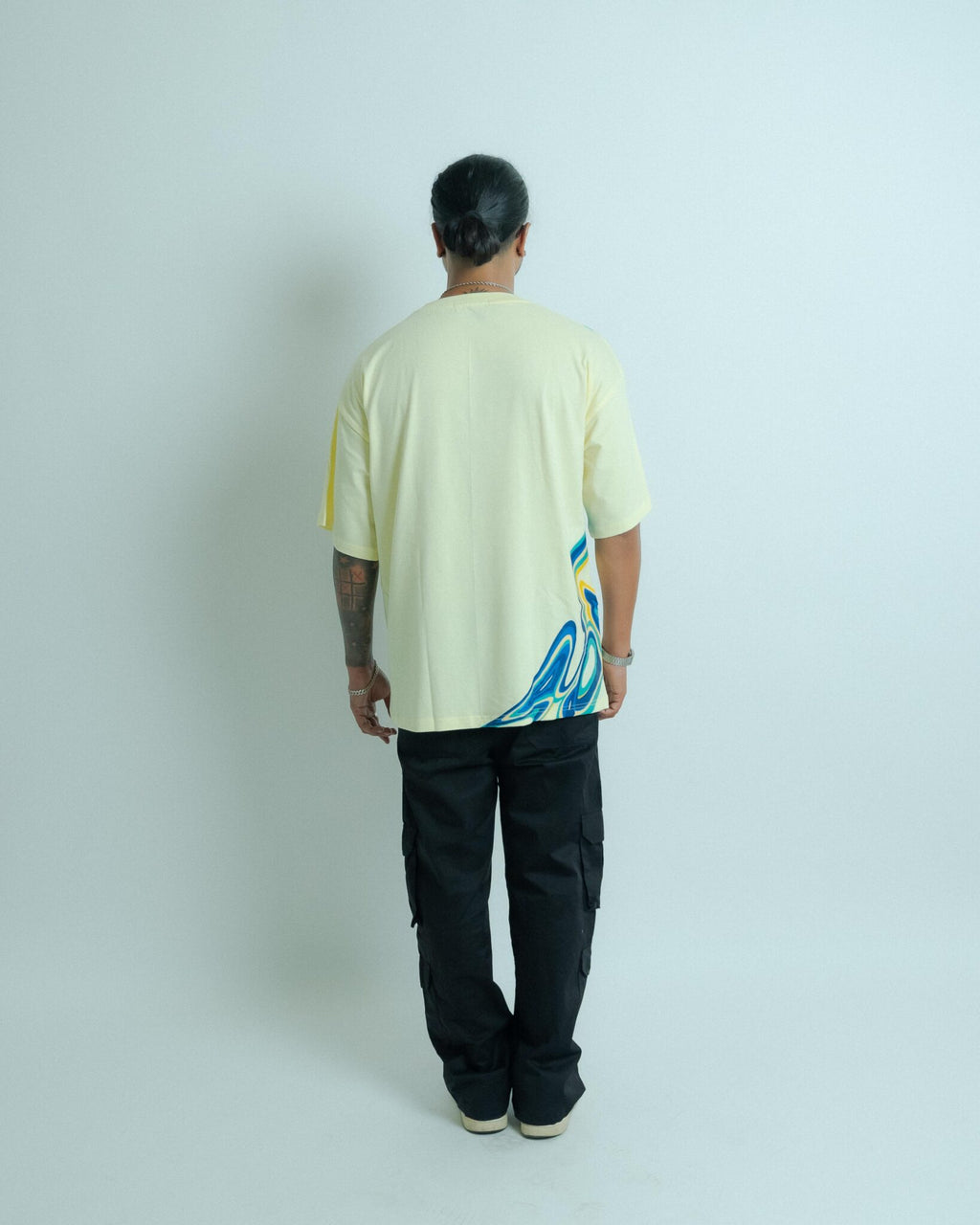 Vako Oversized Yellow T-Shirt - Scribbling