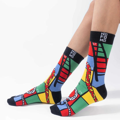 NoFoMo Crew Length Socks Snakes & Ladders