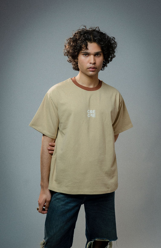 ORE OFE Beige Basic Oversized T-Shirt