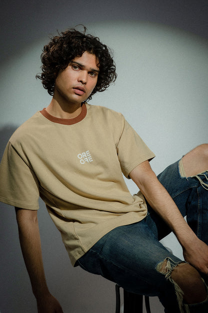 ORE OFE Beige Basic Oversized T-Shirt