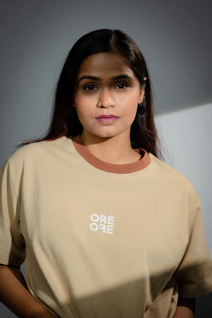 ORE OFE Beige Basic Oversized T-Shirt