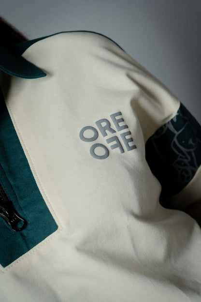 ORE OFE Cream And Green Oversized Polo