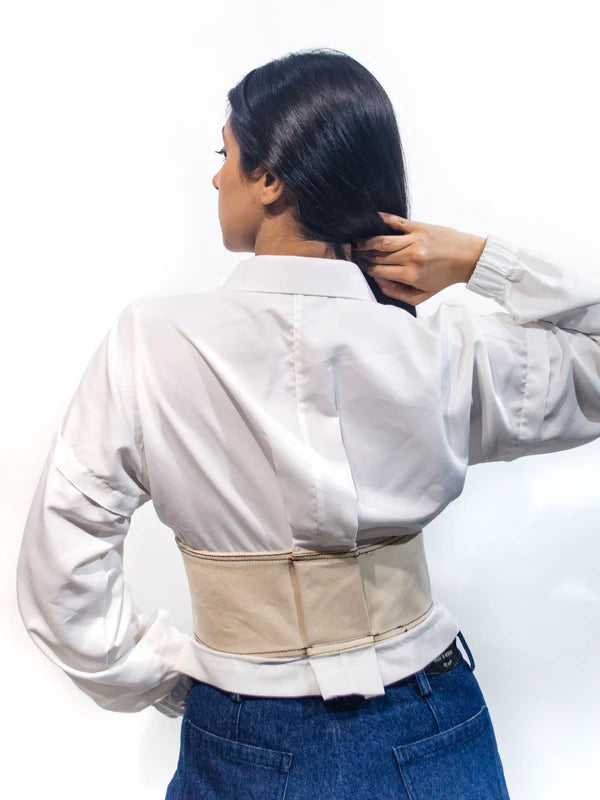 Rising Among ECRU Belted Shirt - White