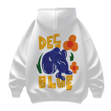 Oversized Des Blue White Hoodie