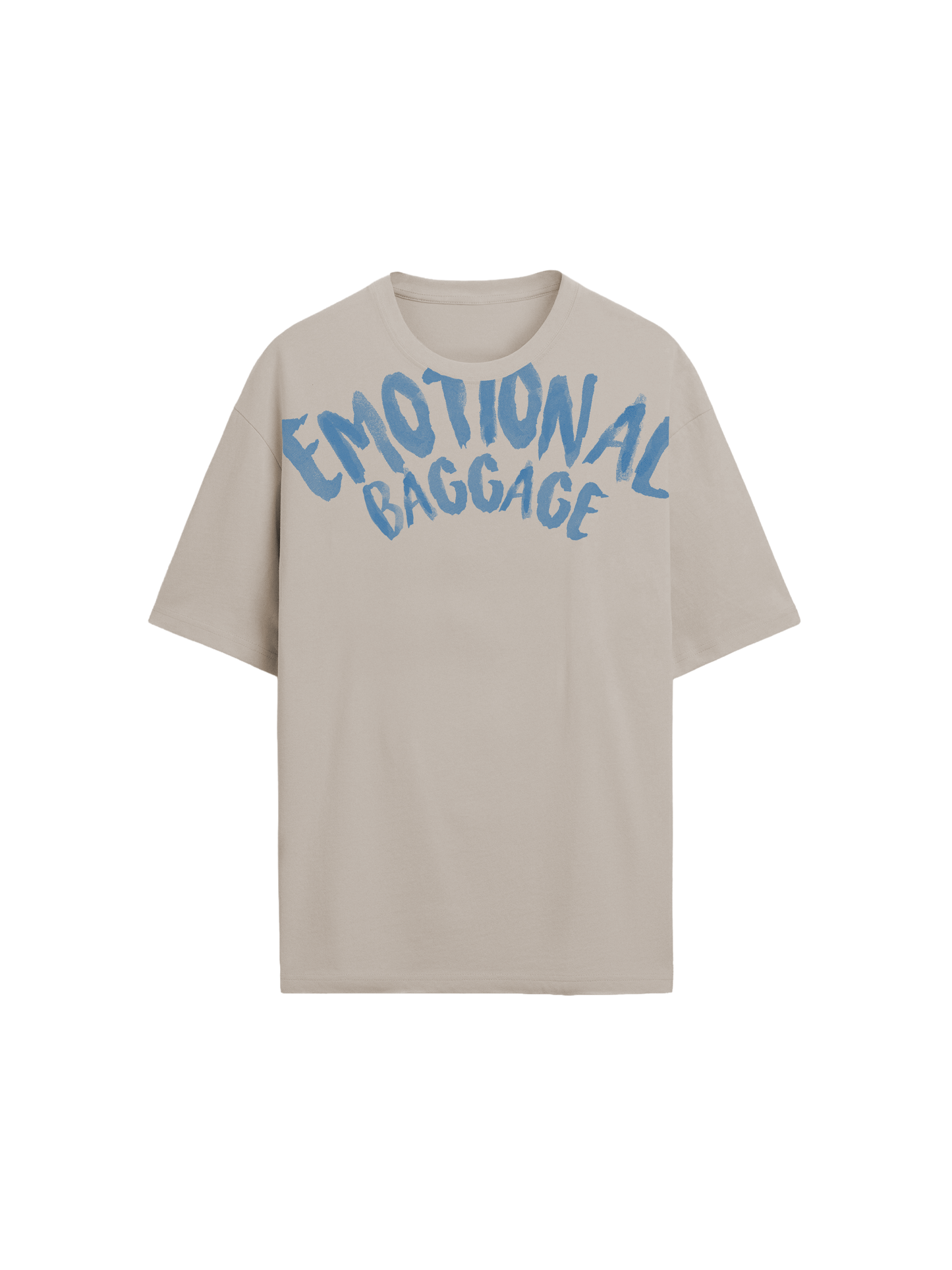Exhale Label Oversized T-Shirt Beige - Emotional Baggage