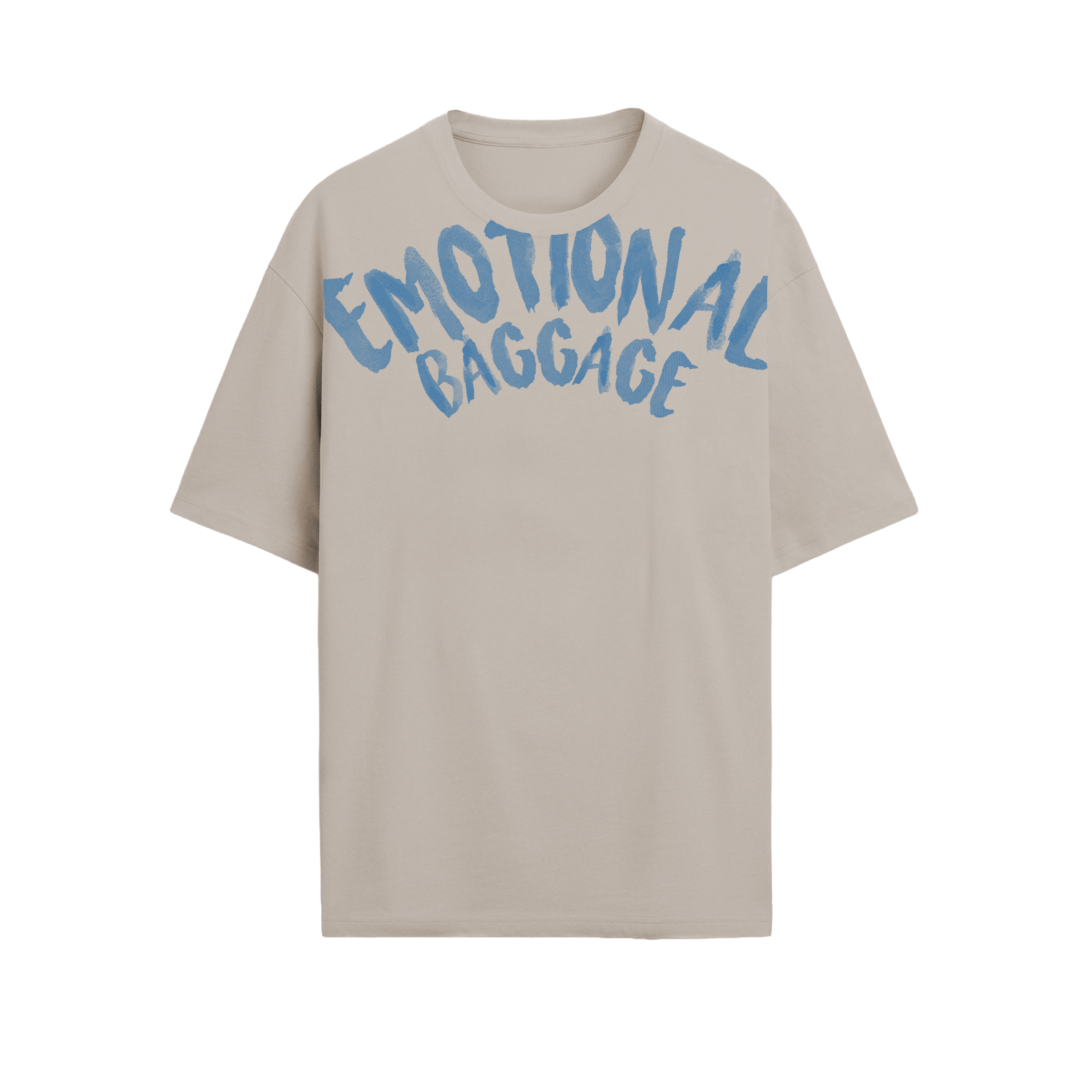 Exhale Label Oversized T-Shirt Beige - Emotional Baggage