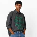 Exhale Label Oversized Shirt Grey - Emotionally Available