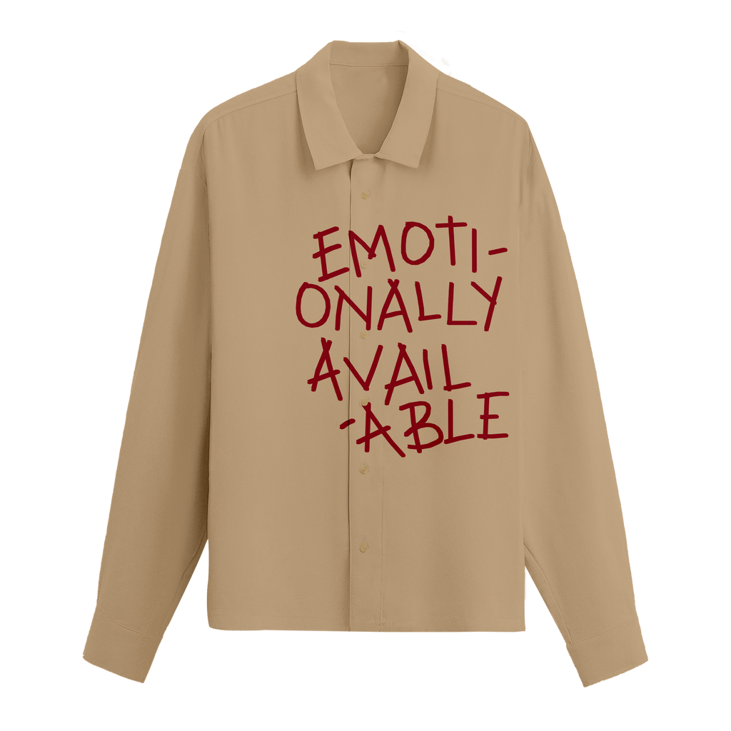 Exhale Label Oversized Shirt Beige - Emotionally Available