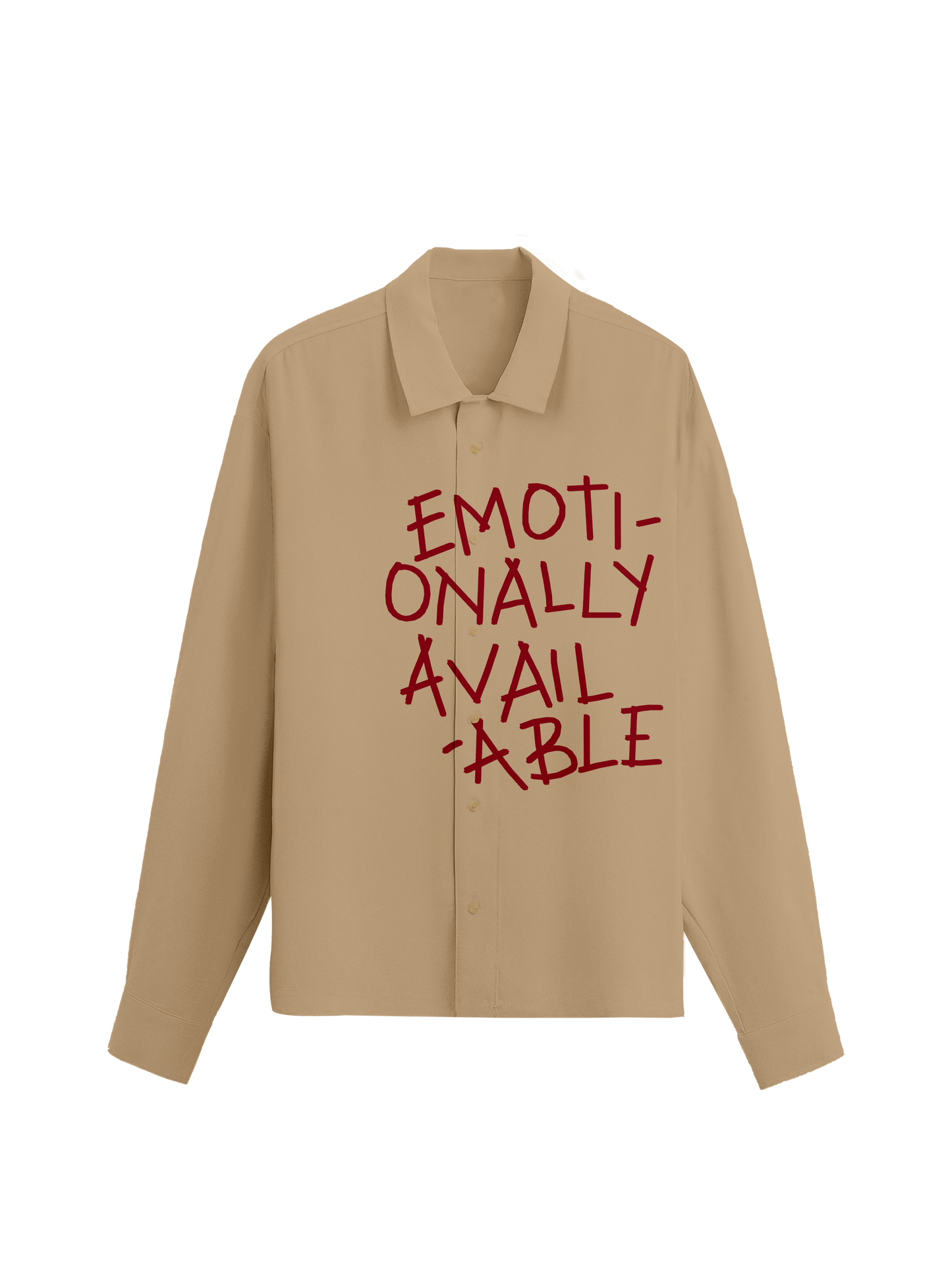 Exhale Label Oversized Shirt Beige - Emotionally Available