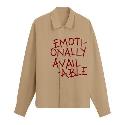 Exhale Label Oversized Shirt Beige - Emotionally Available