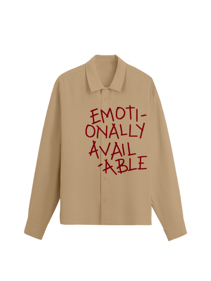 Exhale Label Oversized Shirt Beige - Emotionally Available