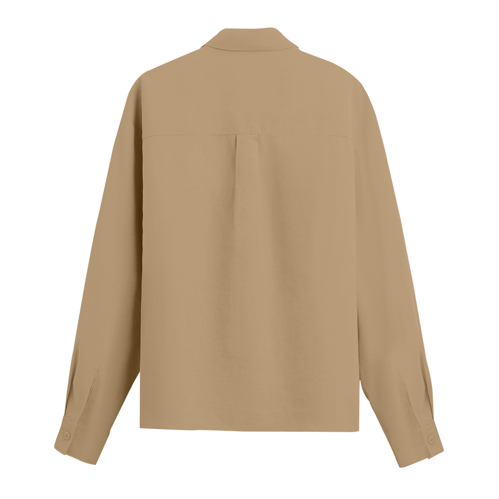 Exhale Label Oversized Shirt Beige - Emotionally Available