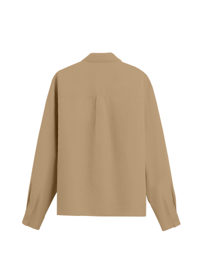 Exhale Label Oversized Shirt Beige - Emotionally Available