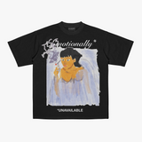 Emotionally Unavailable Black Oversize T-Shirt