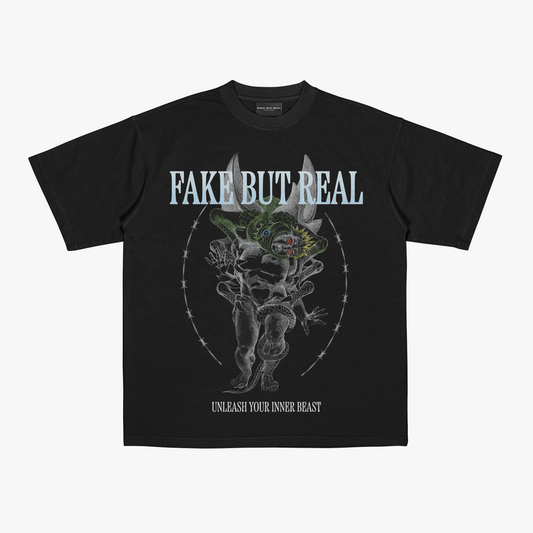 FakeButReal 'Beast' Black Oversize T-Shirt