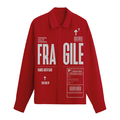 Exhale Label Oversized Shirt Red - Fragile
