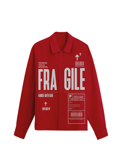 Exhale Label Oversized Shirt Red - Fragile