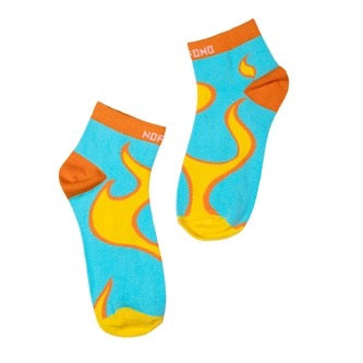 NoFoMo Short Crew Length Socks Flamin Hot Feetos